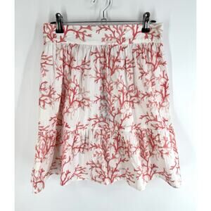 Beau & Ro By Sara Rossi Small Coral White Beach Cotton Skirt Tuckernuck Lined